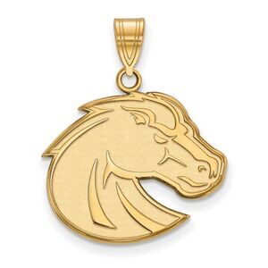14k Gold Plated Silver Boise State Univ. Large Pendant